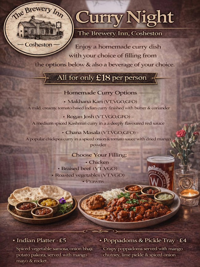 Curry Night Menu